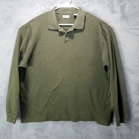 Izod Other - IZOD Polo shirt Mens L/G Green Long sleeve Collared Rugby